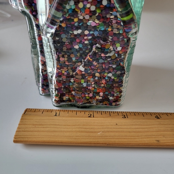 Vintage Clear Glass House Shaped Bottle Filled w Spare Diamond Painting Stones - Picture 14 of 16
